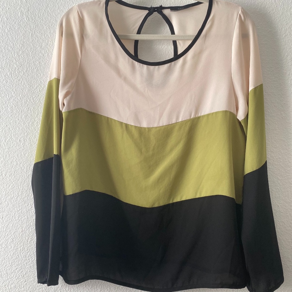 I.ner Sheer Striped Flowy Women's Top